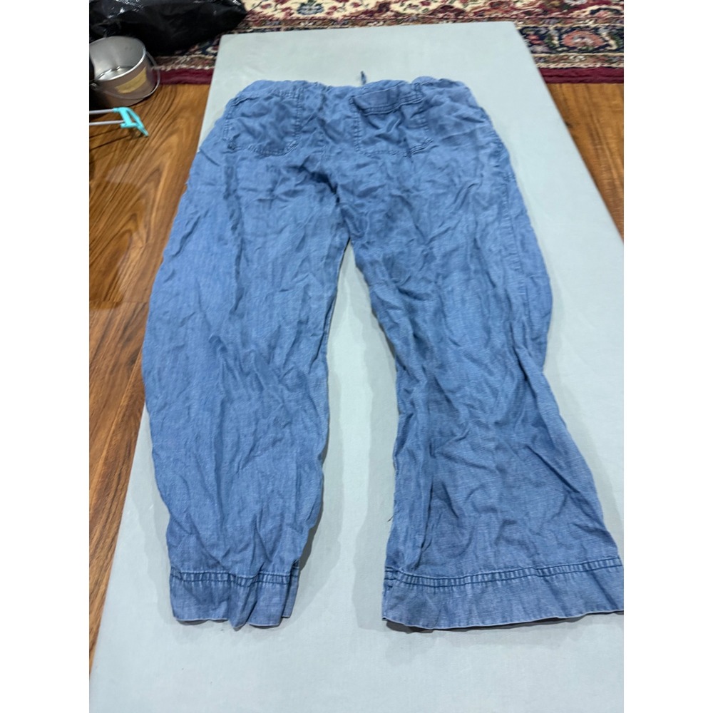 Coastal Women Splendid Chambray Drawstring Wide Leg Pants Medium Blue
